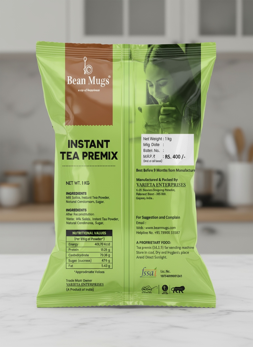 Bean Mugs Premium Cardamom Tea Premix 1kg