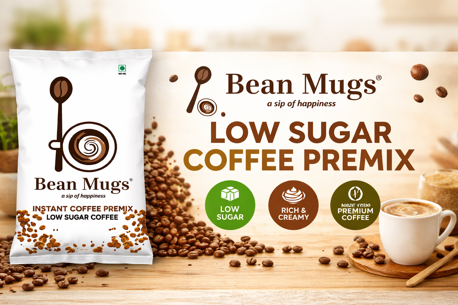 Bean Mugs Low Sugar Coffee Premix 1kg