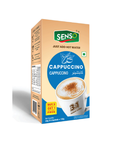 Senso Instant Cappuccino Coffee Sachet ( 6  Sachets OF 22gm)
